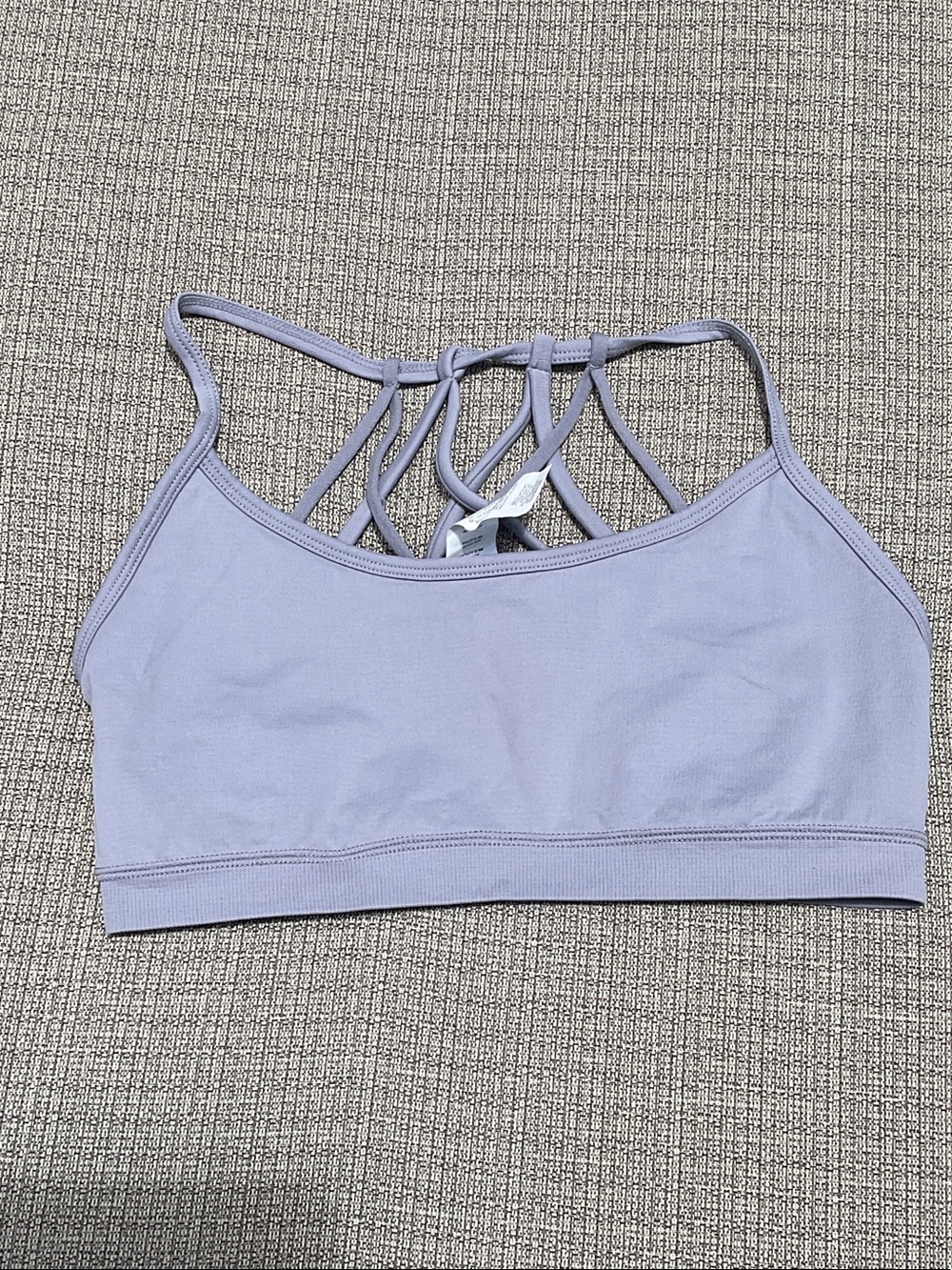 Fabletics Strappy Sports Bra in Light Lavender